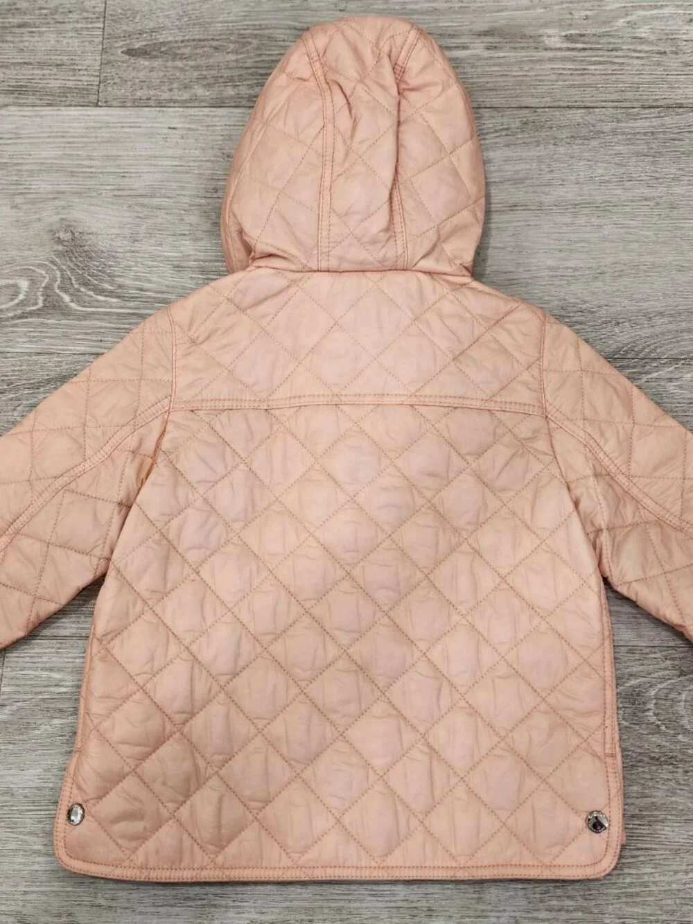 Burberry Toddler Diamond Quilted Hooded Jacket Nova Check Pink Size 18M